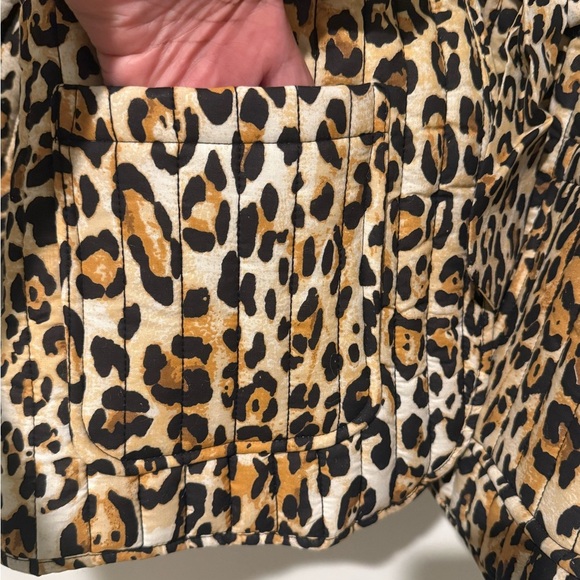 ASOS DESIGN Quilted Brown Black Leopard Print Jacket Tie Closures Sz Small NWOT - Picture 6 of 9